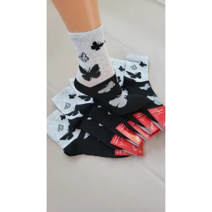 Зображення товара -  Класичний стрейчевий,чорний з дизайном метеликів